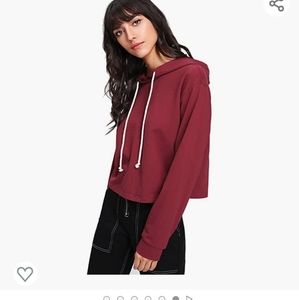 Drawstring cropped hoodie